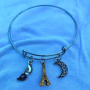 Brand New! Handmade! Adjustable Charm Bangle Bracelet!